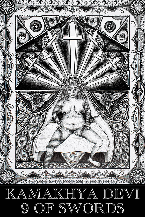 16 x 20 Fine Art Print: Kamakhya Devi/9 of Swords