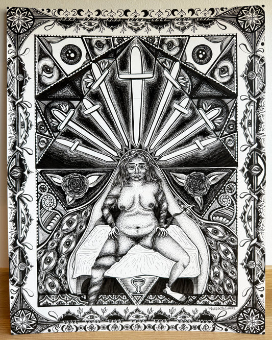 Kamakhya Devi/9 of Swords Print